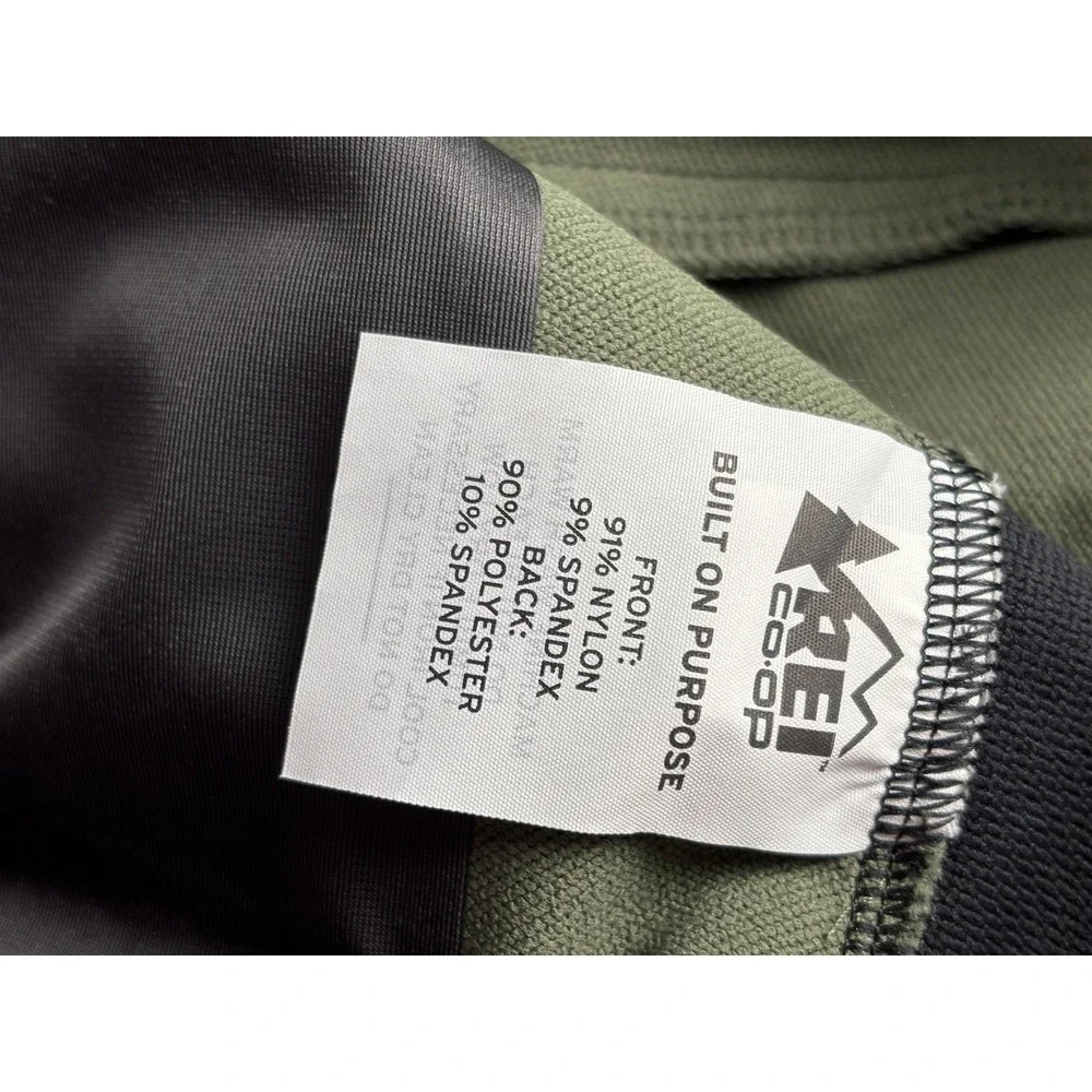 REI Co-op Jacket Mens Large Green Junction Hybrid Cycling Windbreaker Reflective
